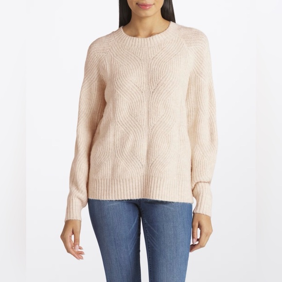 Market & Spruce Sweaters - Emma Novelty Stitch Chunky Crewneck Sweater